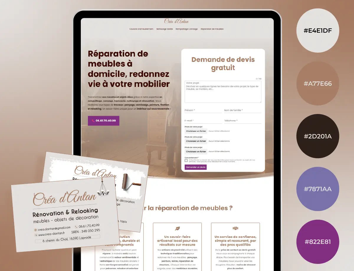 Cas client Marketing externalisé, Création site vitrine, Artisan local