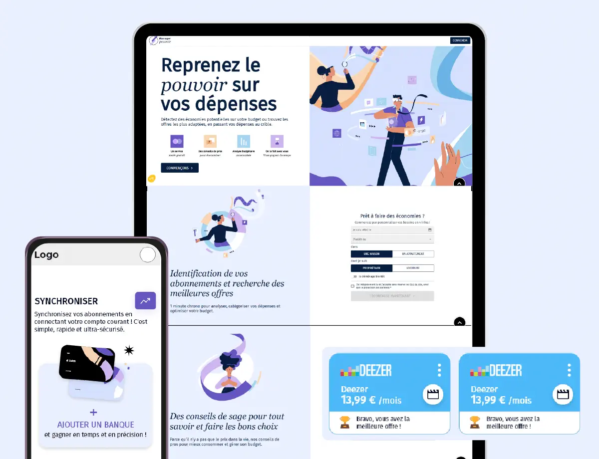 Cas client Marketing externalisé, Webdesign, Services B2C